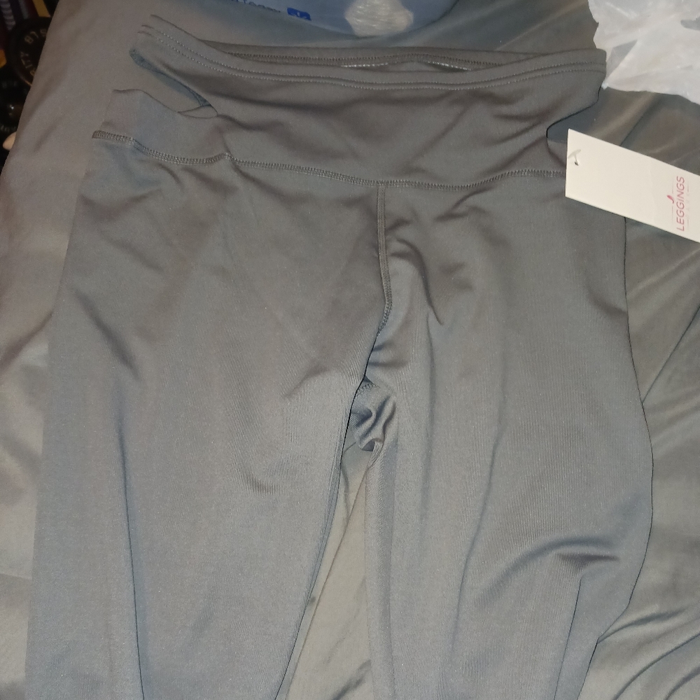 Large grey workout leggings with openings on hips